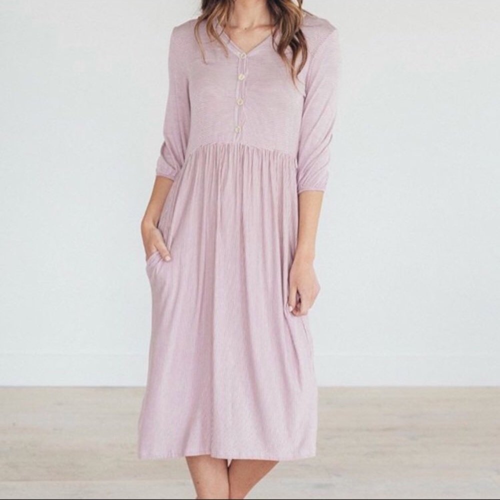 Pink and White Striped Summer Dress